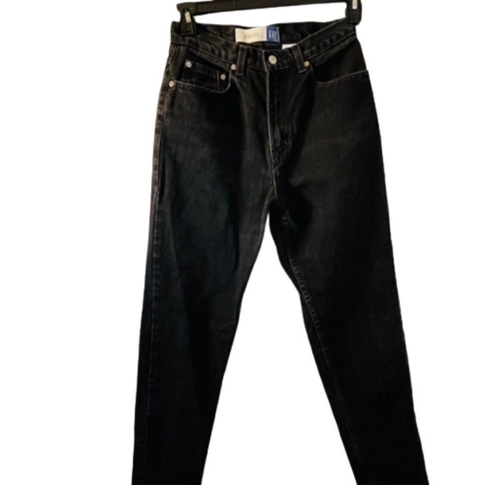 90s Y2k Vintage Gap High Rise Straight Leg Black Wash Jeans 27"